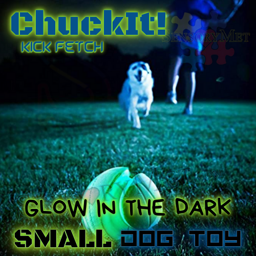 Chuck-It! Kick Fetch Max Glow Dog Toy Small Glow In The Dark Dog Ball 6 Inch Green Heavy Duty Fetch Toy