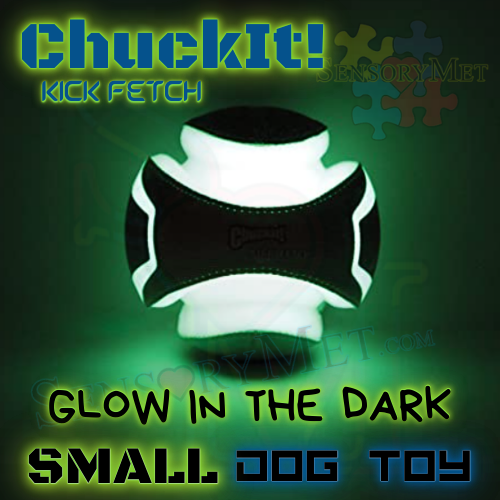 ChuckIt! Kick Fetch Max Glow Dog Ball Small Glow In The Dark Dog Toy 6 Inch Green Heavy Duty Fetch Toy