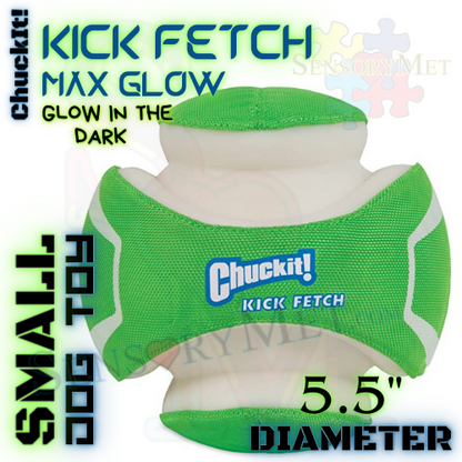 Chuck-It! Max Glow Kick Fetch Glow In The Dark Dog Toy Small 6 Inch Green Durable Dog Ball