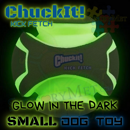 Max Glow Kick Fetch Glow In The Dark Dog Ball Small 6 Inch Green Interactive Fetch Toy Chuck-It!