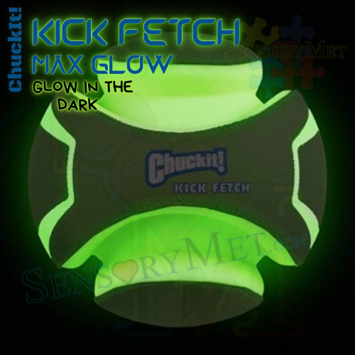 ChuckIt! Max Glow Kick Fetch Glow In The Dark Dog Toy Ball Small 6 Inch Green Indestructible Fetch Toy