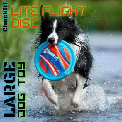 Chuck-It! Lite Flight Dog Disc Large Frisbee Dog Toy - Blue Orange 10"