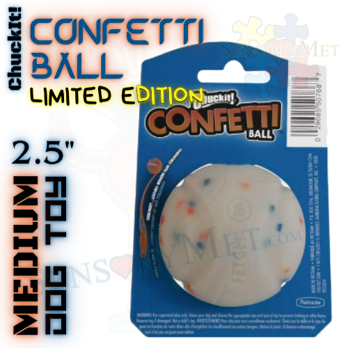 ChuckIt! Confetti Ball Limited Edition Dog Ball Heavy Duty Rubber Dog Toy - Medium 2.5"