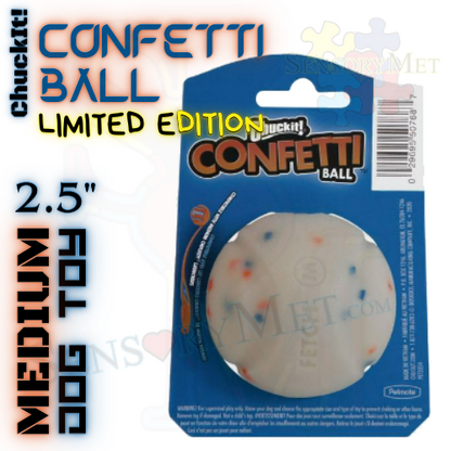 ChuckIt! Confetti Ball Limited Edition Dog Ball Heavy Duty Rubber Dog Toy - Medium 2.5"