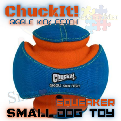 Squeaking Dog Toy Chuck It Giggle Kick Fetch Small Dog Ball Blue Orange Interactive Toy