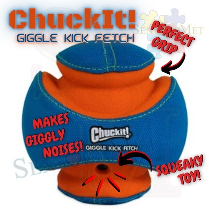 Dog Squeak Toy Chuck It Giggle Kick Fetch Small Dog Ball Interactive Toy Blue Orange