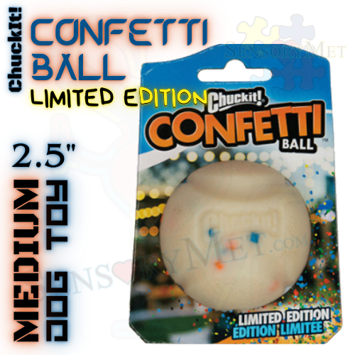 ChuckIt! Confetti Ball Limited Edition Dog Ball Heavy Duty Rubber Dog Toy - Medium 2.5"