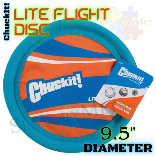 Chuck-It! Original Lite Flight Dog Disc Soft Durable Frisbee Dog Toy Blue and Orange - Large 10"