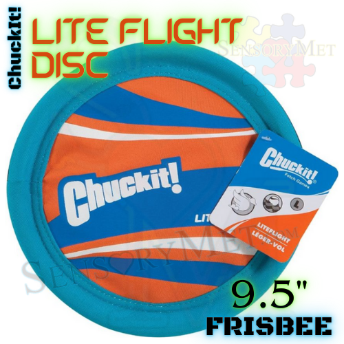 ChuckIt! Original Lite Flight Dog Disc Soft Durable Frisbee Dog Toy Blue and Orange - Large 10"