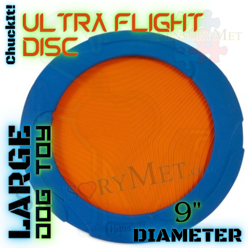 Chuck-It! Ultra Flight Dog Disc Soft Durable Rubber Frisbee Dog Toy - Large 9"