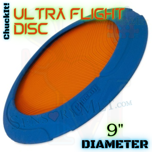 Chuck-It! Frisbee Ultra Flight Dog Disc Large Rubber Frisbee Dog Toy - Blue Orange 9"