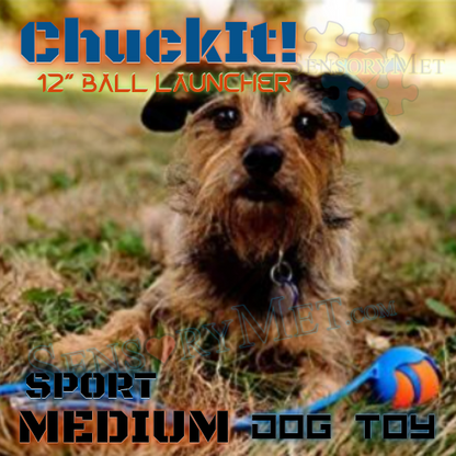 Chuck-It Sport Ball Launcher 12-Inch Medium Ball Launcher Dog Toy w/ Tennis Ball - 2.5 Inch Ball