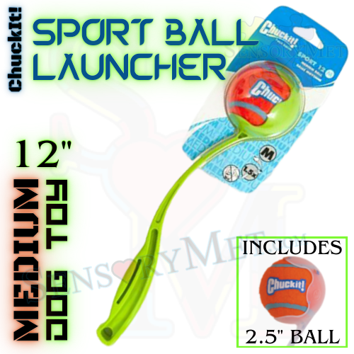 Chuck-It Sport Ball Launcher 12-Inch Medium Ball Launcher Dog Toy w/ Tennis Ball - Green Sport 12 M 1.5x