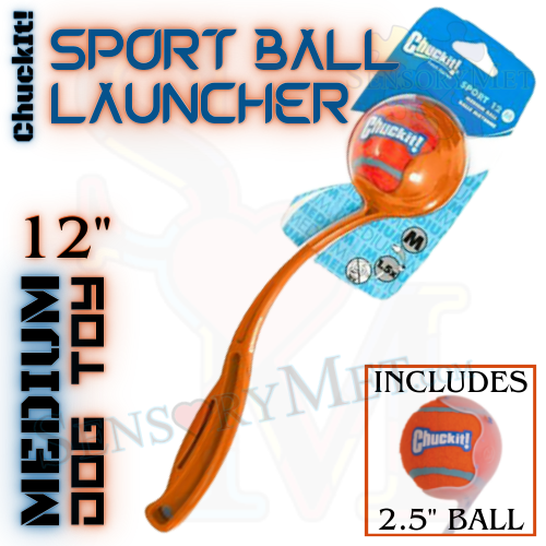 Chuck-It Sport Ball Launcher 12-Inch Medium Ball Launcher Dog Toy w/ Tennis Ball - Orange Sport 12 M 1.5x