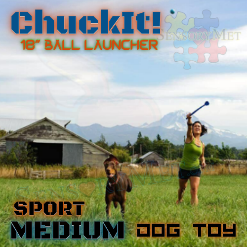 Chuck-It Sport Ball Launcher 18-Inch Medium Ball Launcher Dog Toy w/ Tennis Ball - 2.5 Inch Ball