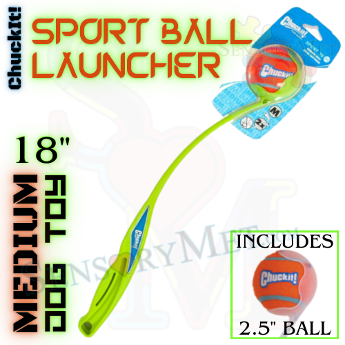 Chuck-It Sport Ball Launcher 18-Inch Medium Ball Launcher Dog Toy w/ Tennis Ball - Green Sport 18 M 2x