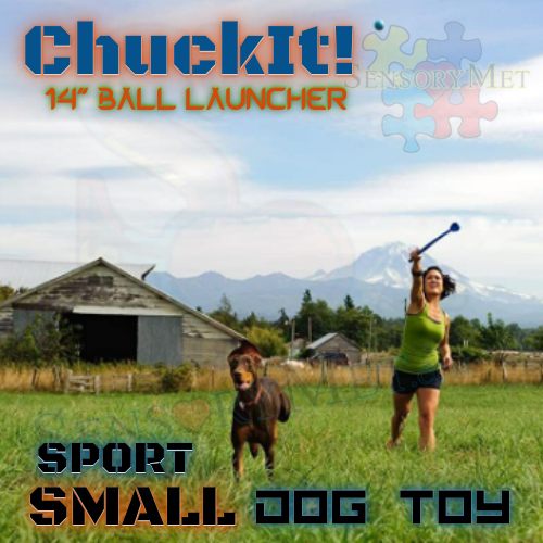 Chuck-It Sport Ball Launcher 14-Inch Small Ball Launcher Dog Toy w/ Tennis Ball - 2 Inch Ball