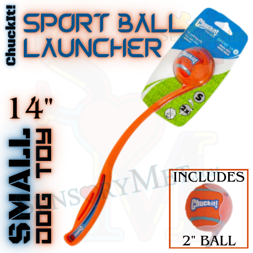 Chuck-It Sport Ball Launcher 14-Inch Small Ball Launcher Dog Toy w/ Tennis Ball - Orange Sport 14 S 2x