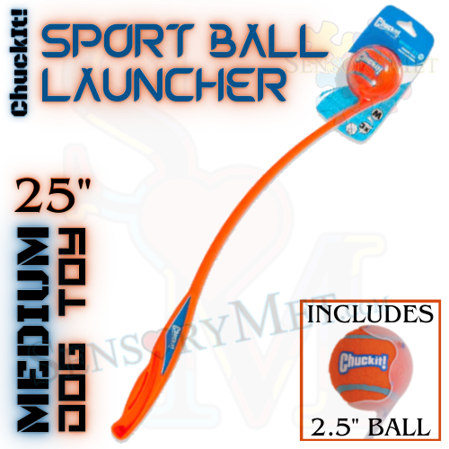 Chuck-It Sport Ball Launcher 25-Inch Medium Ball Launcher Dog Toy w/ Tennis Ball - Orange Sport 25 M 3x