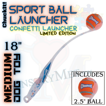 Confetti Chuck-It Sport Ball Launcher 18-Inch Medium Ball Launcher Dog Toy w/ Tennis Ball - Limited Edition Sport 18 M 2x