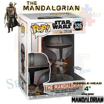 Star Wars: The Mandalorian With Beskar Armor and Amban Rifle Vinyl Figurine 4" Bobblehead - #326