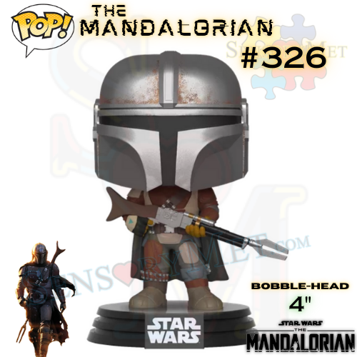 Star Wars: The Mandalorian With Beskar Armor and Amban Rifle Vinyl Figure 4" Bobble-Head - #326