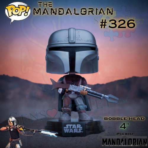 Star Wars: The Mandalorian With Beskar Armor and Amban Rifle Vinyl Figurine 4" Bobble-Head - #326