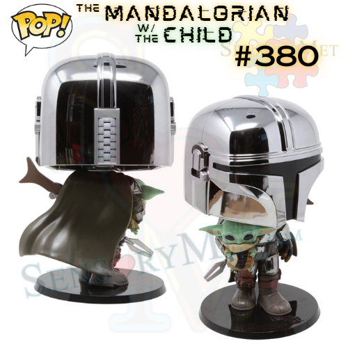 Star Wars: The Mandalorian With The Child Baby Yoda Chrome Vinyl Figure 10" Bobble-Head - #380 Funko POP!