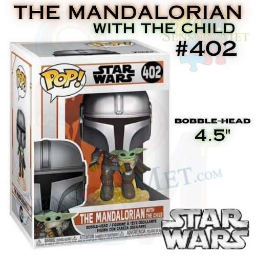 Star Wars Bobble-Head The Mandalorian With The Child Flying Vinyl Figure 4.5" - #402