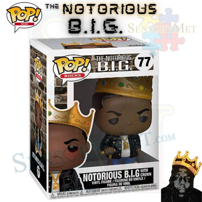 The Notorious B.I.G. BIGGIE with Crown Funko POP! Rocks  Vinyl Figure #77- Black Shirt