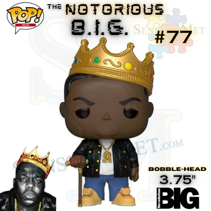 Funko POP! Rocks: The Notorious B.I.G. with Crown Vinyl Figure #77- Black Shirt