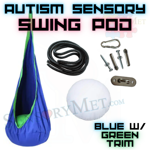 Autism Sensory Therapy Swing For Kids with Sensory Needs Indoor/Outdoor Hanging Swing - Blue