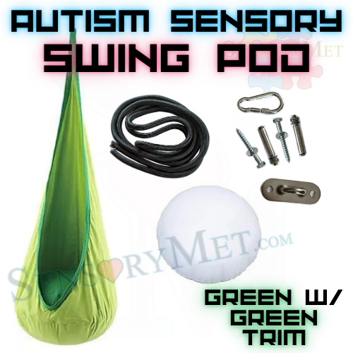 Autism Sensory Therapy Swing For Kids with Sensory Needs Indoor/Outdoor Hanging Swing - Green