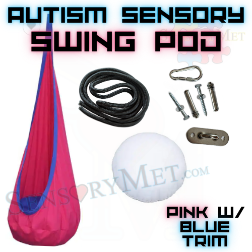 Autism Sensory Therapy Swing For Kids with Sensory Needs Indoor/Outdoor Hanging Swing - Pink