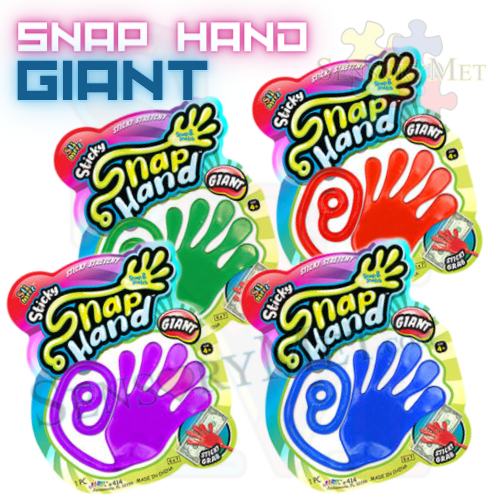 JA RU SliMeez Sticky Stretchy Giant Snap Hands Squishy Fidget Toy Blue Green Purple Red