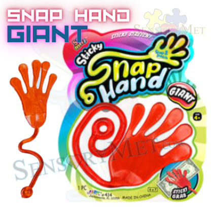 JA RU SliMeez Sticky Stretchy Giant Snap Hands Squishy Fidget Toy Red Squeeze Toys