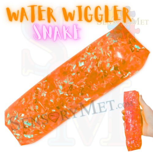 Jumbo Water Wiggler Water Snake with Sparkly Streamers - Orange