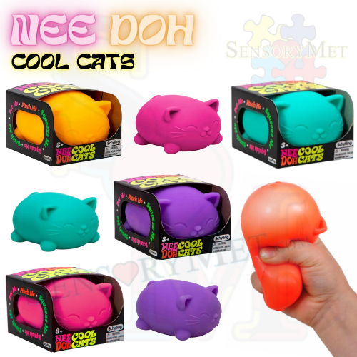 NEEDOH Cool Cats Novelty Toy Fidget Toys Stress Reliever Tool by Schylling - Assorted Colors