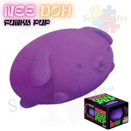 NEE-DOH FUNKY PUPPY Autistic Special Needs Toddler Stress Relief Toy by Schylling - PURPLE