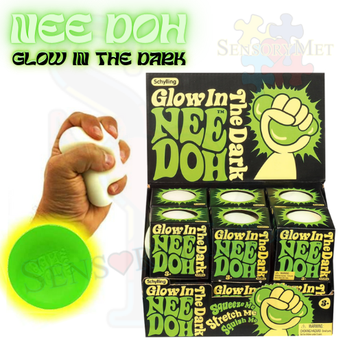 NEE-DOH Glow In The Dark Stress Reliever Ball Squishy Ball That Glows by Schylling