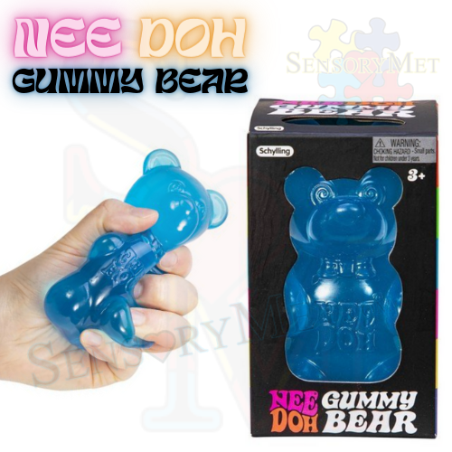 NEE-DOH GUMMY BEAR Fidget Toy Stress Reliever - Blue