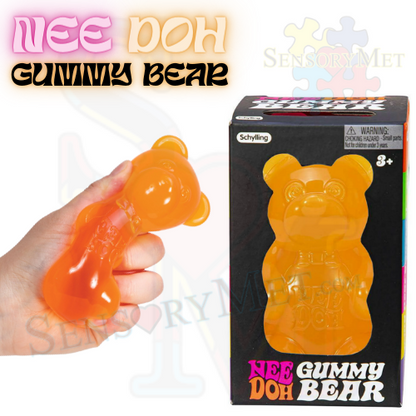 NEE-DOH GUMMY BEAR Fidget Toy Stress Reliever - Orange