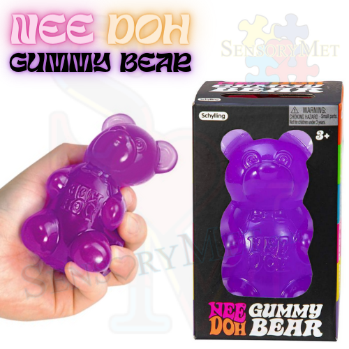 NEE-DOH GUMMY BEAR Fidget Toy Stress Reliever - Purple