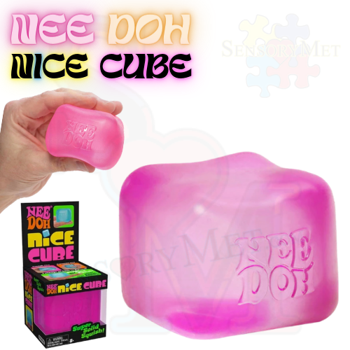 Schylling Nee Doh Nice Cube Best Fidget Toy Squishy Novelty Toy - Pink