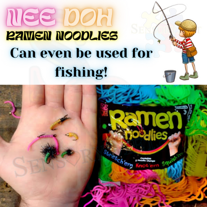 Fishing Lures Fishing Bait Fly Fishing Lures NEE-DOH Ramen Noodles Noodlies Calming Sensory Toys for Autism Fidget Toy Stress Reliever