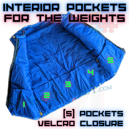 Sensory Weighted Vest For Kids w/ Autism Removable Weights 3LBS - Super Hero 5T-6T