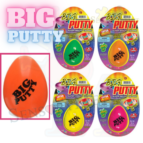 JaRu BIG PUTTY Best Autism Sensory Toy XL Egg Classic Putty - Asst. Colors