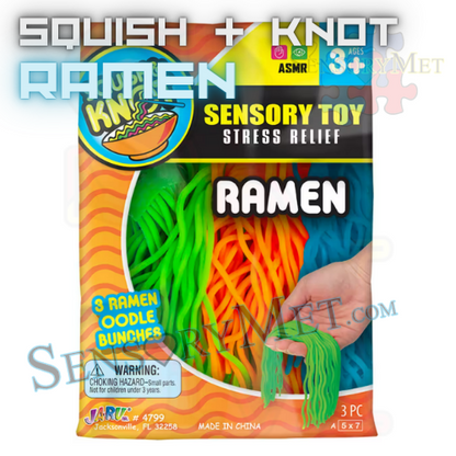 JaRu SQUISH & KNOT OODLES Best Stress Toys For Anxiety - Asst. Noodles