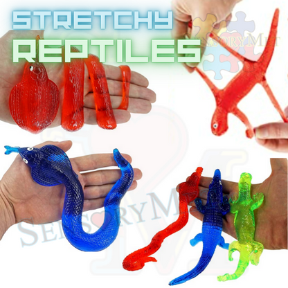 JA RU SliMeez Sticky Stretchy Reptiles Fidget Toy Snake Lizard Gator