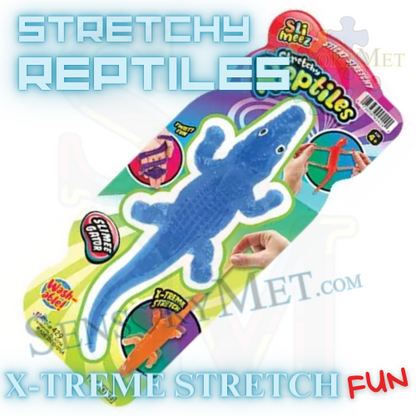 JA RU SliMeez Sticky Stretchy Reptiles Fidget Toy Blue Gator